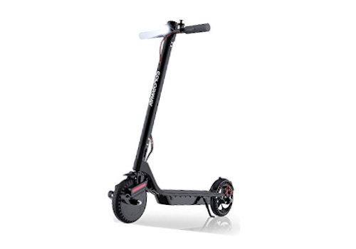 Imagen en miniatura de Colorway CX900. Es un patinete normal en gris y detalles en rojo. Pero con suspensión llamativa por tener un diseño peculiar.